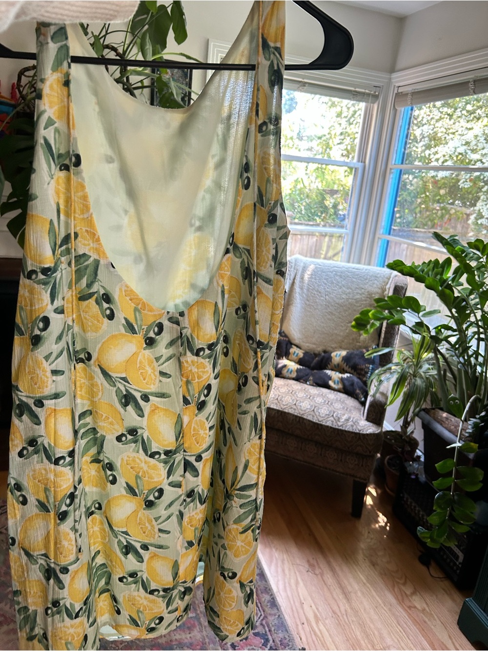 Abercrombie & Fitch Yellow Lemon Print Mini Dress - Picture 4 of 4